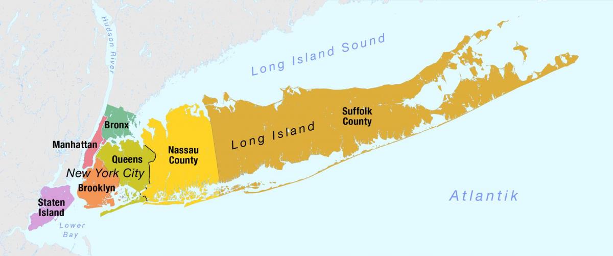 NYC, long island Karte anzeigen