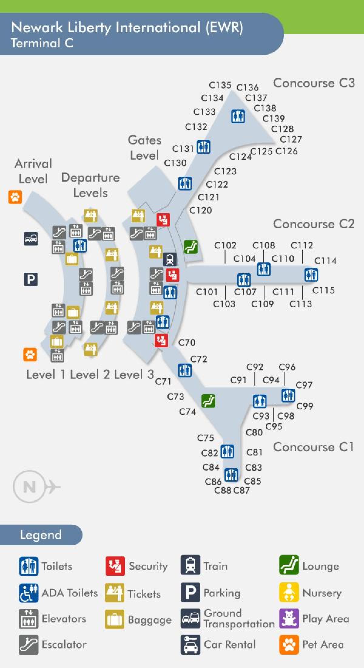 Karte von Newark terminal c