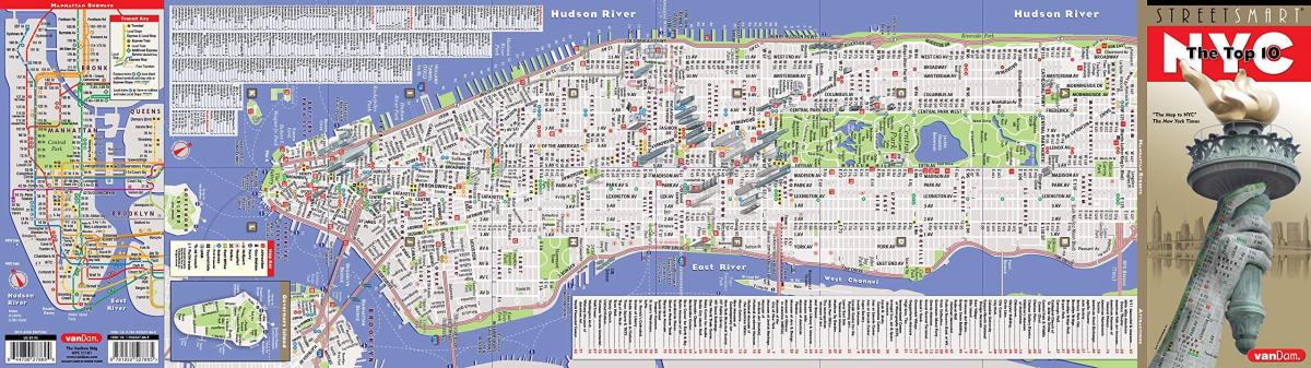 Karte von New York City Straßen und Alleen
