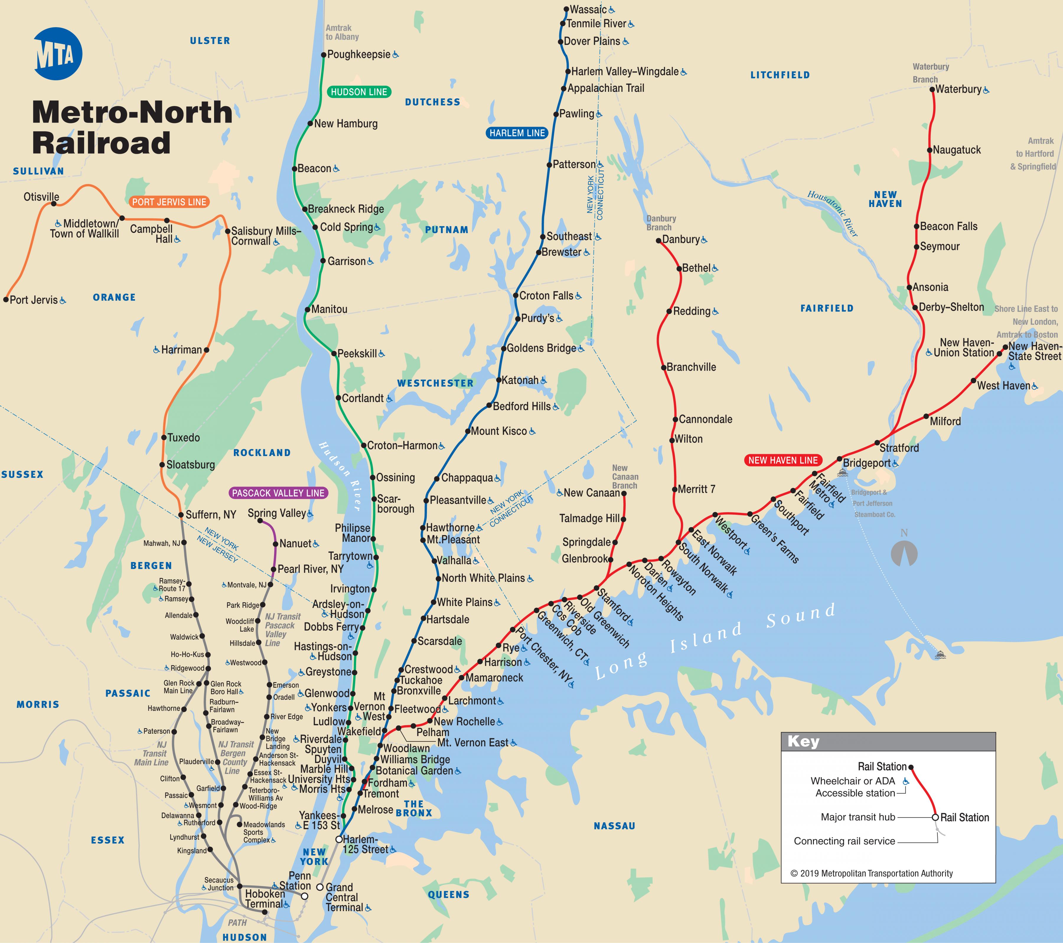 MTA metronorth map New Yorkmetronorth map (New York USA)