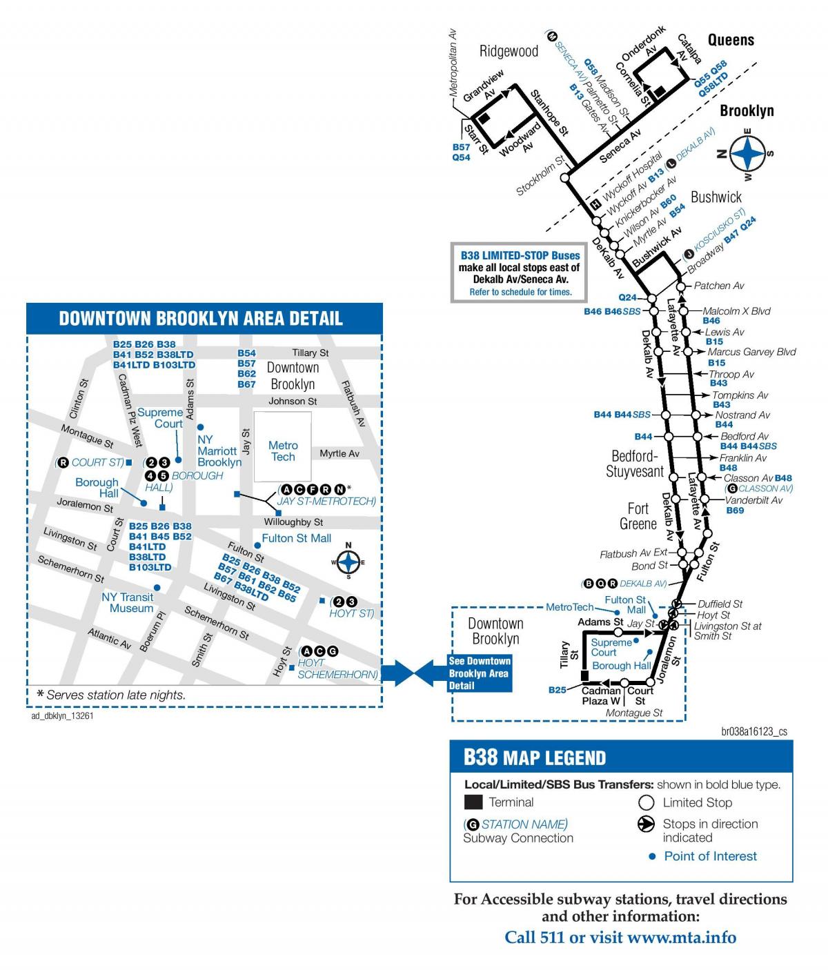 Karte der b38 bus