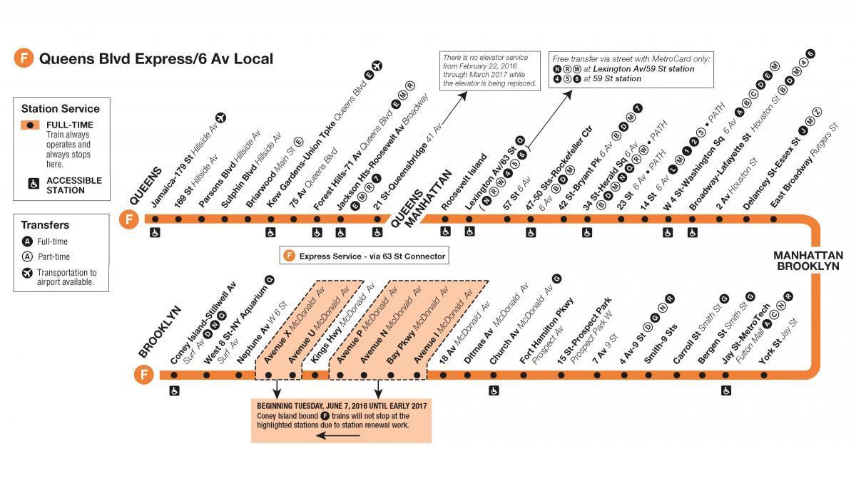 q-train map NYC