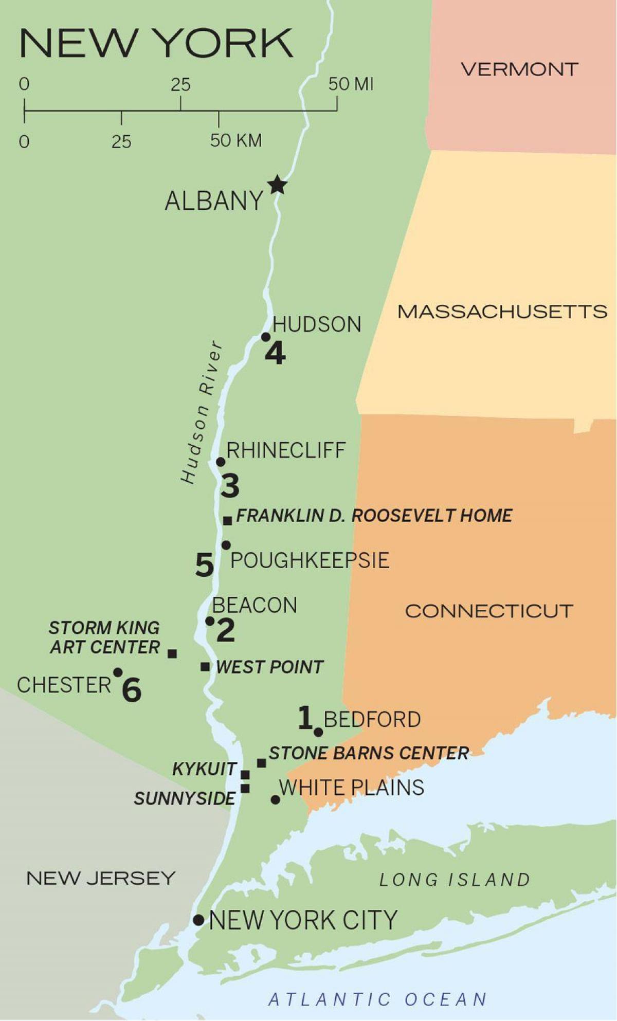 Hudson River New York Karte 