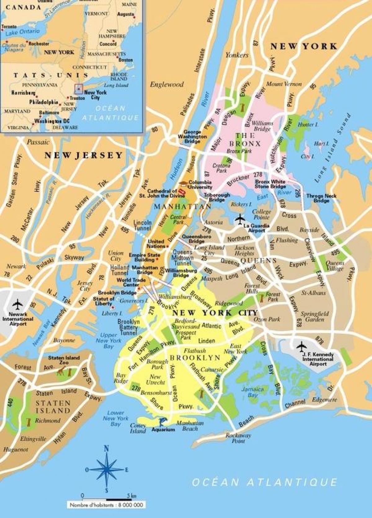 druckbare Karte von New York