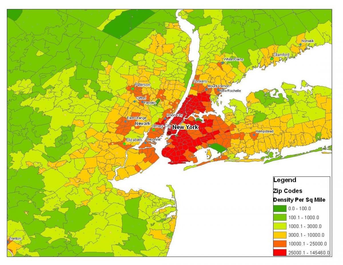 New York City, Bevölkerung Karte