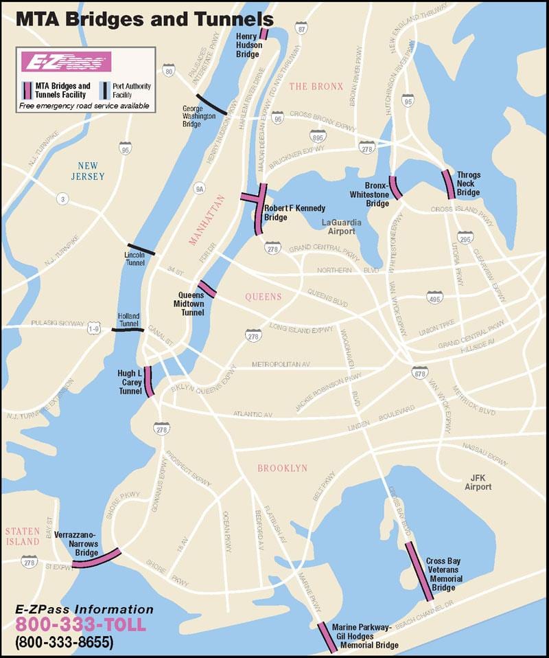 New York-Brücken-Karte