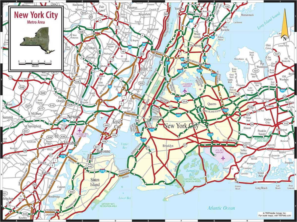 New York City Straßen Karte