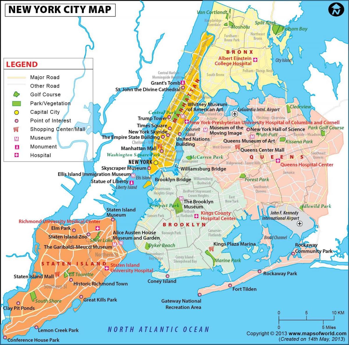 NYC city map Eine Karte von New York City (New York USA)