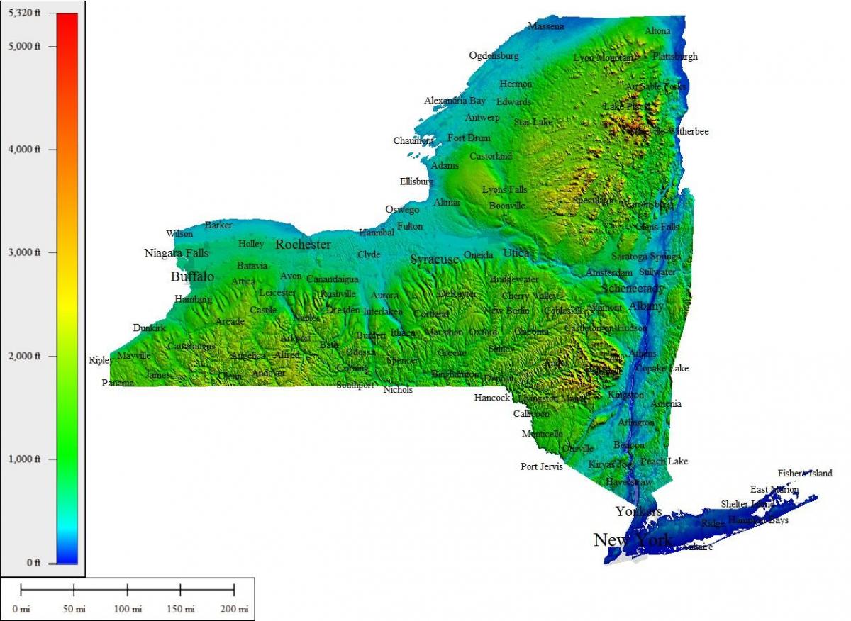 Karte von NYC topographische