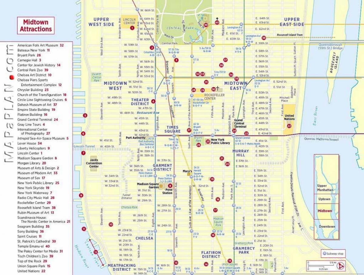 NYC tourist map printable Touristische Karte von New York printable (New York USA)