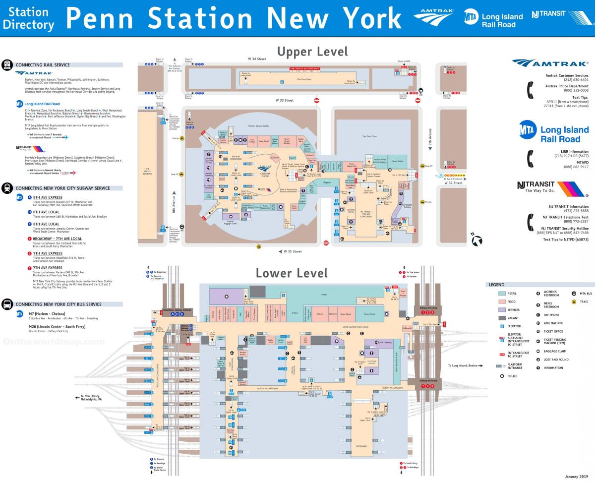 Karte von der Penn station NYC