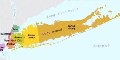Karte von New York City einschließlich long island